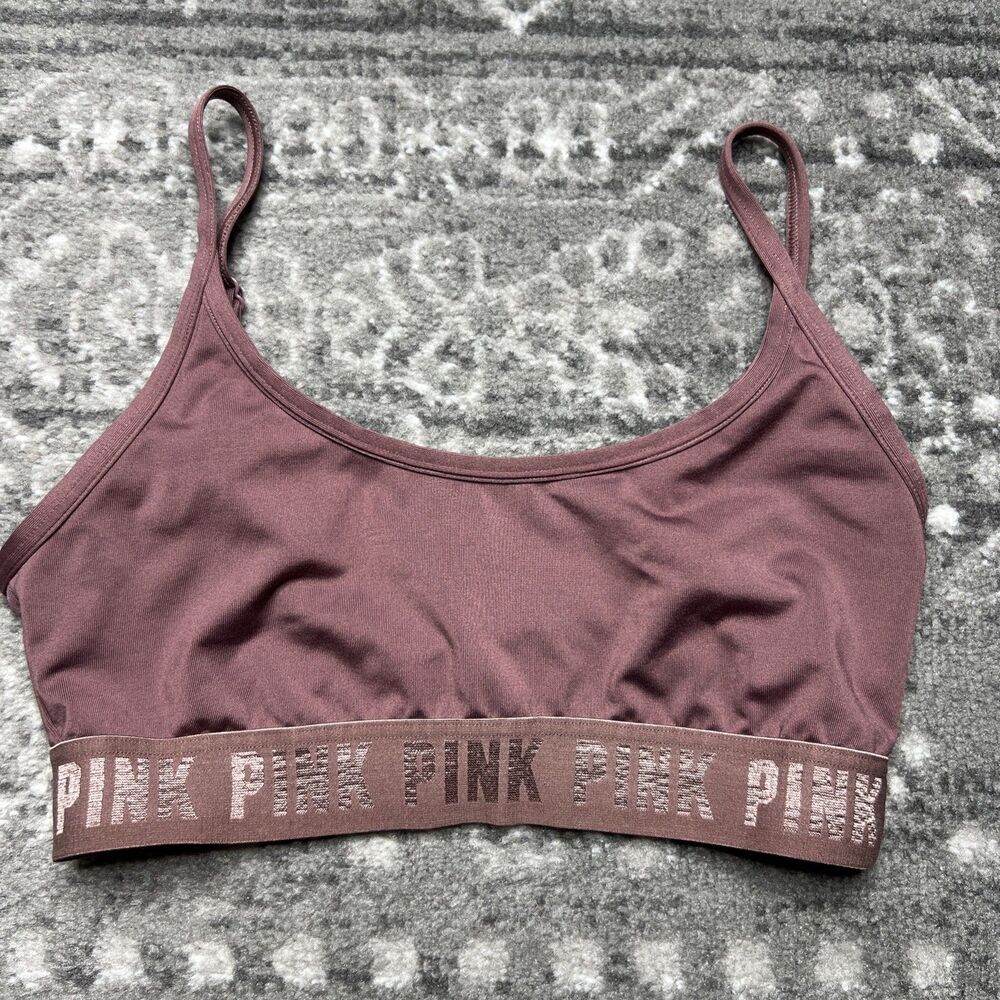 Victorias Secret PINK Bralette Small Mauve Pink Unlined Pullover Comfort